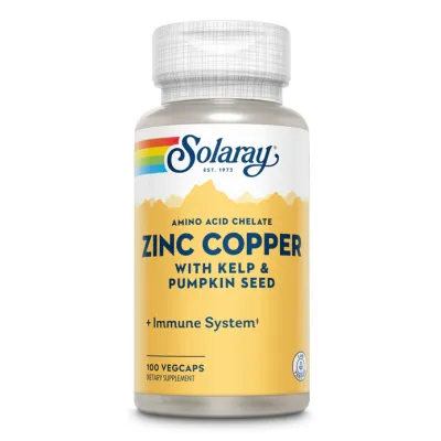 Цинк и медь с бурыми водорослями (Келп) и семенами тыквы, Zinc Copper - 100 vcaps