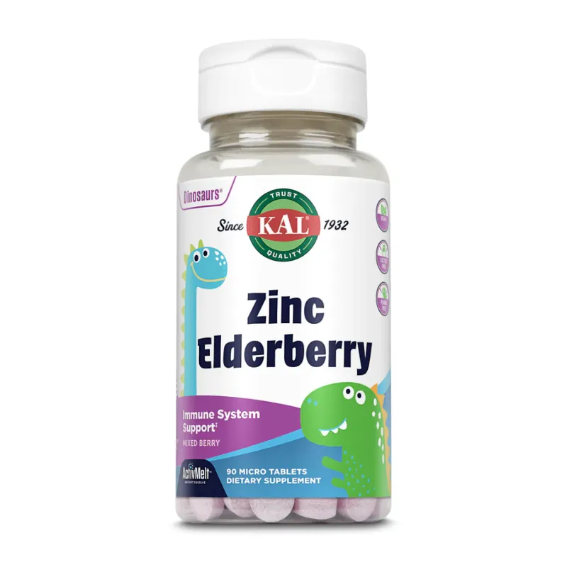 Цинк для детей, Zinc Elderberry 5mg - 90 tabs Berry