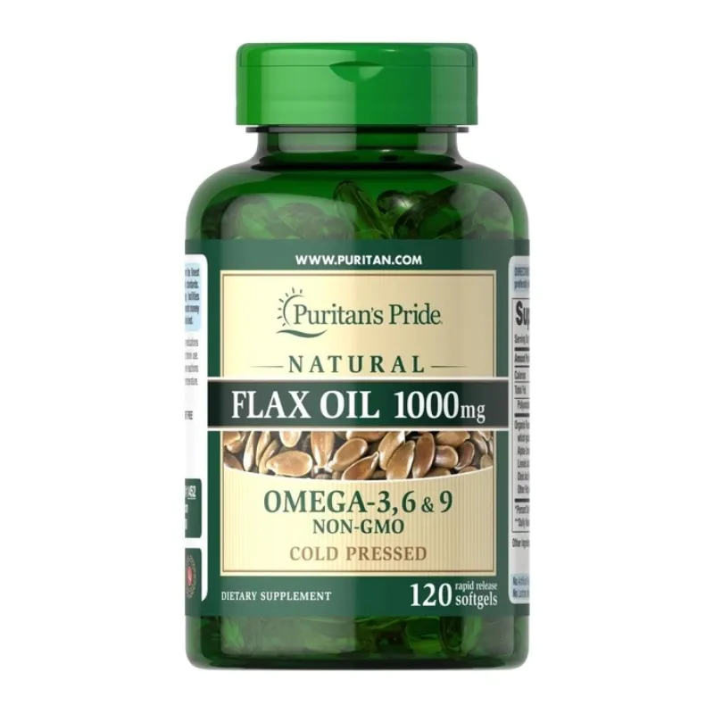 Натуральное льняное масло, Natural Flax Oil 1200mg - 120 softgels