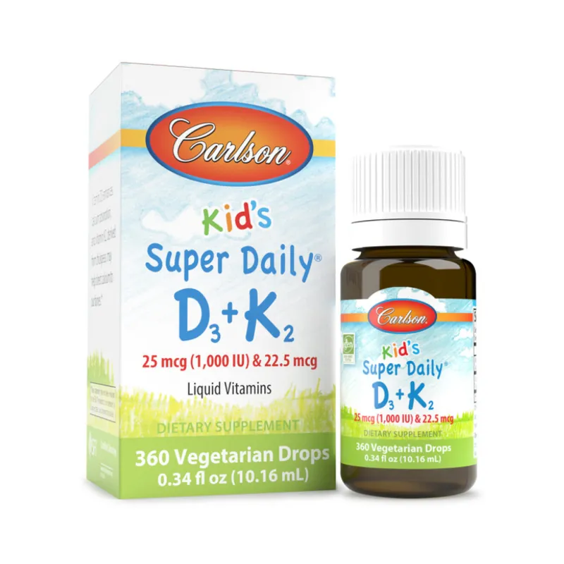 Витамины Д3+К2 для детей, Kids Super Daily D3+K2 - 360 drops