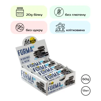 Протеиновое печенье, Forma Bar - 12x60g Cookies and Cream