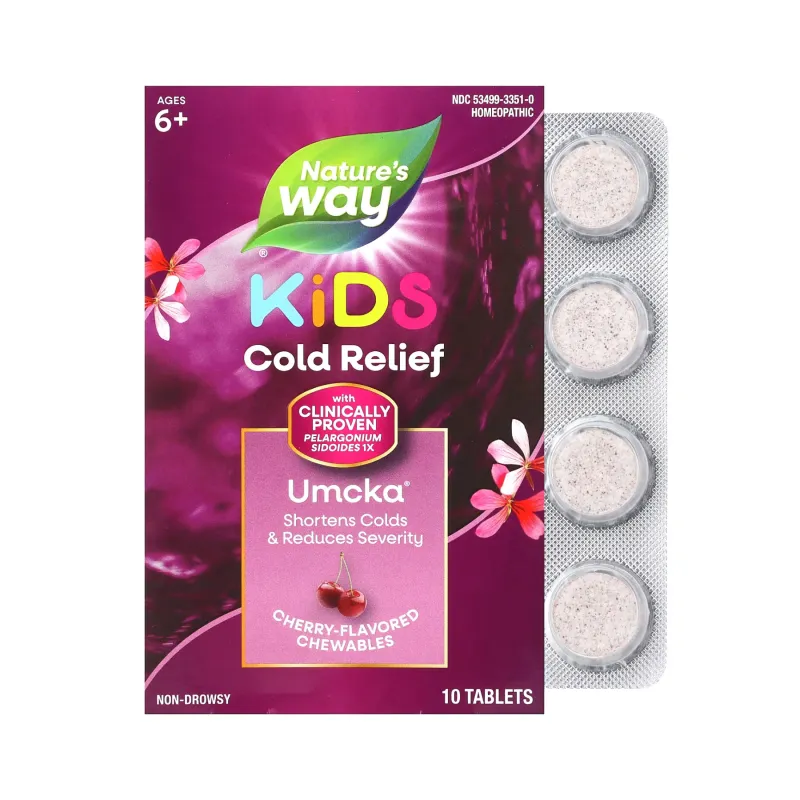 Средство от простуды, Umcka Coldcare Cherry Kids -10 chew tabs