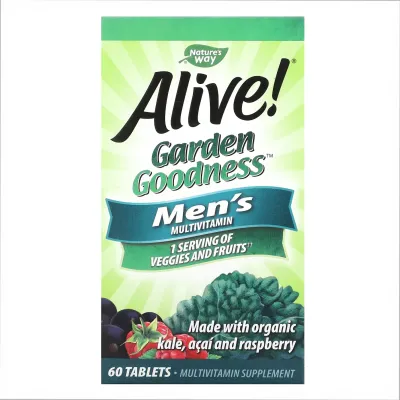 Мультивітаміни для чоловіків, Alive Organic Garden Goodness Men - 60 tabs