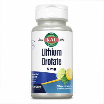 Литиум оротат, Lithium Orotate 5mg - 90 tabs Lemon Lime