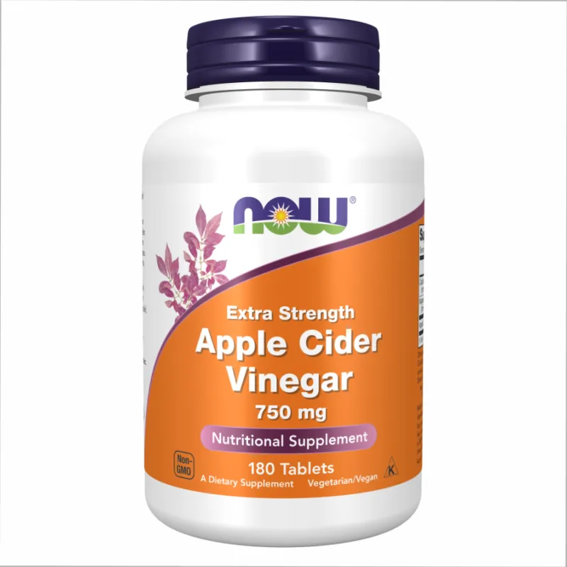 Яблучний оцет 750 мг Now Foods (Apple Cider Vinegar) — 180 таблеток