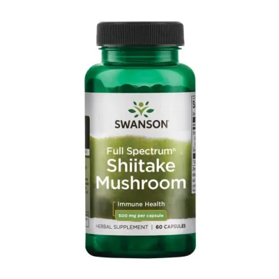 Гриб шиитаке полного спектра, Full Spectrum Shiitake Mushroom 500mg - 60 caps
