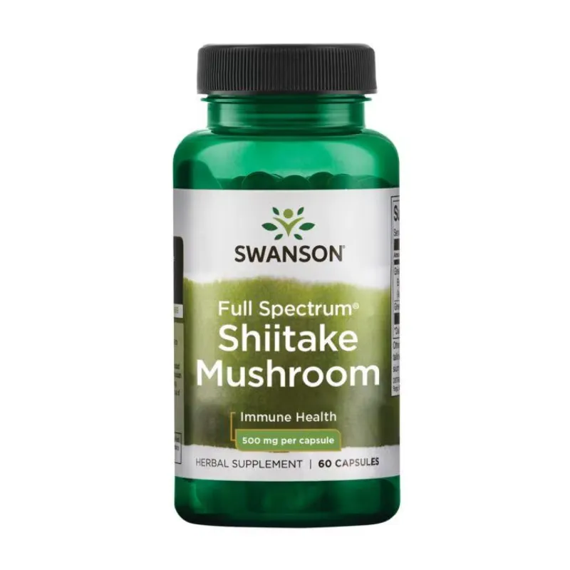 Гриб шиїтаке повного спектру, Full Spectrum Shiitake Mushroom 500mg - 60 caps