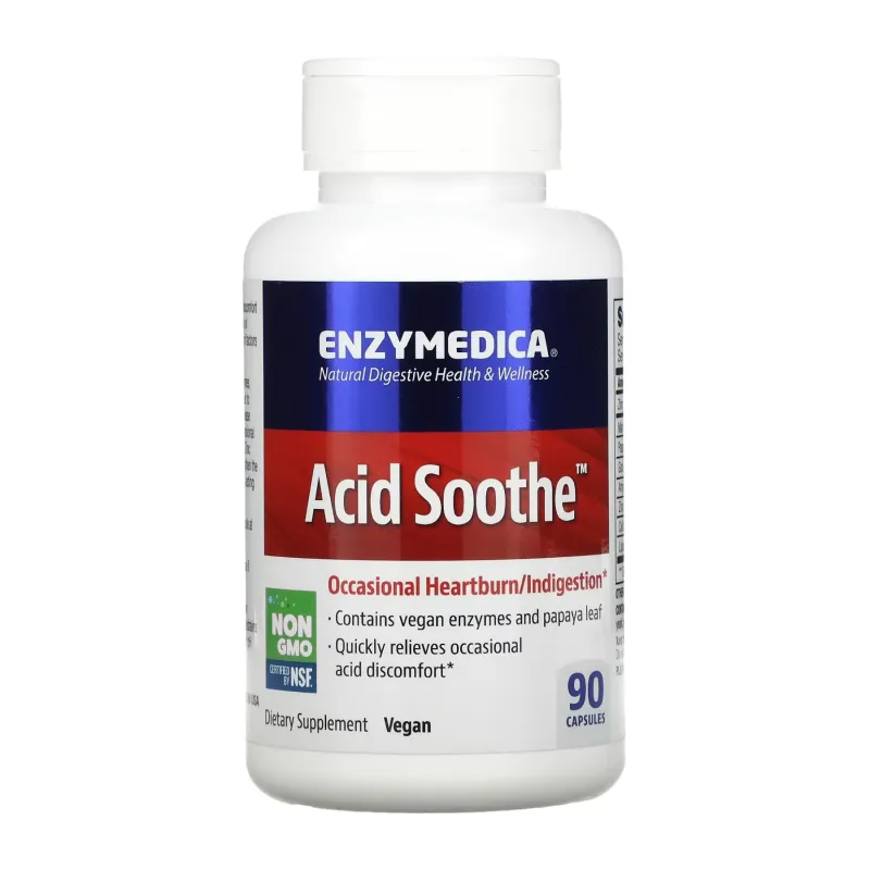Энзимы от изжоги и кислотного дискомфорта, Acid Soothe - 90 caps