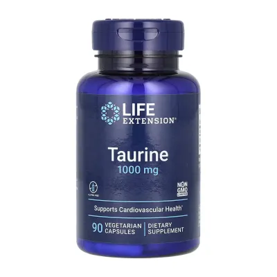 Таурин 1000мг Life Extension (Taurine) — 90 веганських капсул
