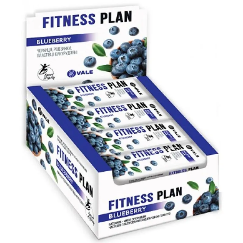 Протеиновый батончик VALE (Fitness Plan Muesli Bar) – 30×25 г, bluberry