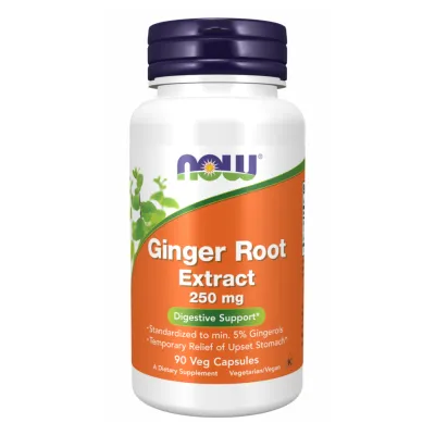 Імбир 250мг Now Foods (Ginger Root Extract) — 90 веганських капсул