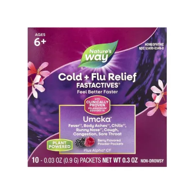 Средство от простуды, Umcka Cold + Flu Berry - 10x.912g