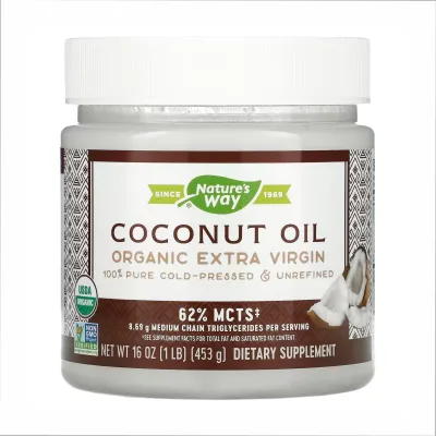 Органическое Кокосовое Масло, Organic Extra Virgin Coconut Oil - 16 oz