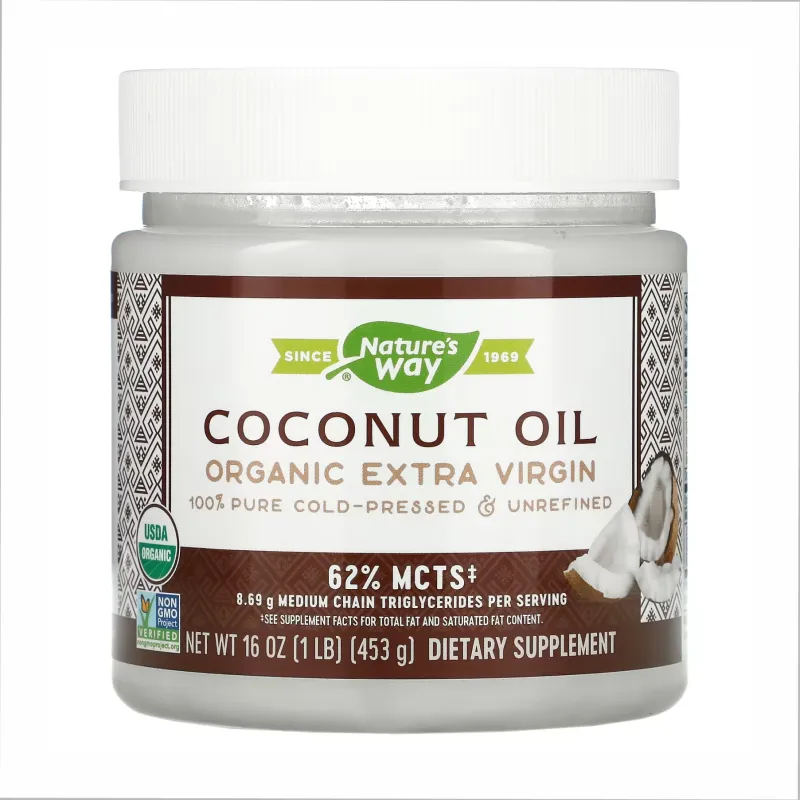 Органическое Кокосовое Масло, Organic Extra Virgin Coconut Oil - 16 oz