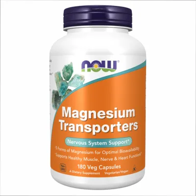 Магній Now Foods (Transporters) — 180 веганських капсул, для м’язів і нервової системи