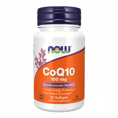 Коензим Q10 100мг Now Foods (CoQ10) — 50 софтгелів, для серця та енергії