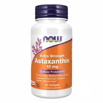 Астаксантин 10 мг Now Foods (Astaxanthin) — 60 софтгелів