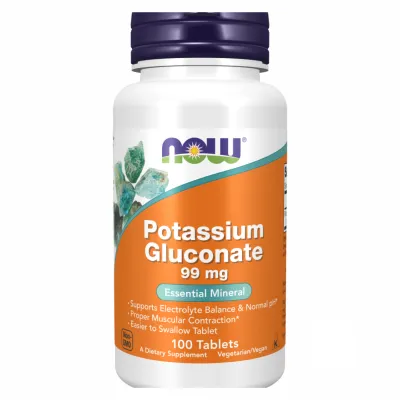 Калій 99мг Now Foods (Potassium Gluconate) — 100 таблеток