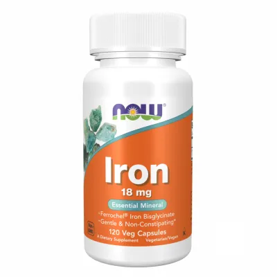 Залізо, Iron 18mg Ferrochel - 120 vcaps