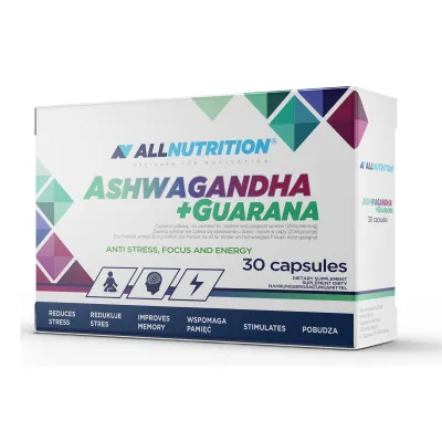 Ашвагандха с гуараной, Ashwagandha 300mg + Guarana - 30caps