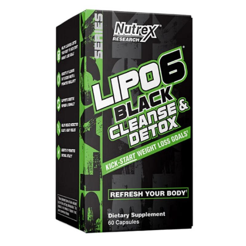Жироспалювач, Очищення та Детокс, Lipo-6 Black Cleanse Detox - 60ct