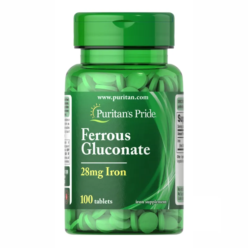 Глюконат Заліза, Ferrous Gluconate (28 mg Iron ) - 100 Tablets