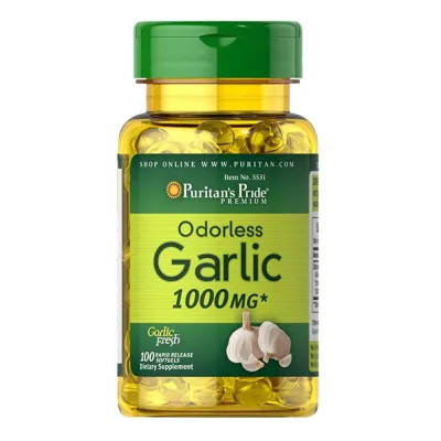 Часник без запаху, Odorless Garlic 1000 mg - 100 Rapid Release softgels
