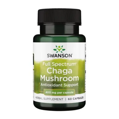 Гриб чага повний спектр, Full Spectrum Chaga Mushroom 400 mg - 60 caps