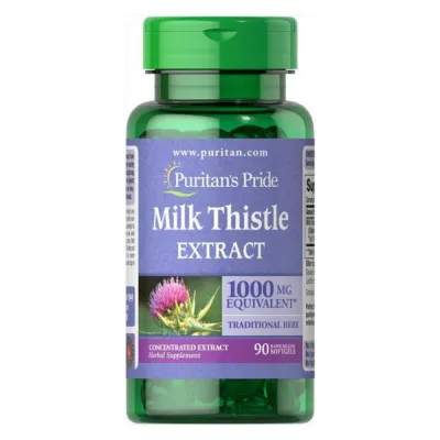 Экстракт расторопши, Milk Thistle 4:1 Extract 1000mg - 90softgels.