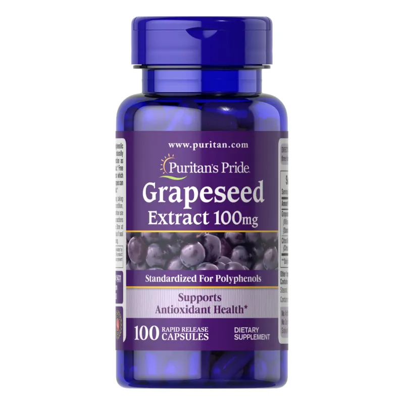 Экстракт виноградных косточек, Grapeseed Extract 100mg - 100caps