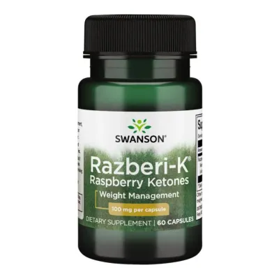Малинові кетони, Razberi-K Raspberry Ketones 100mg - 60caps