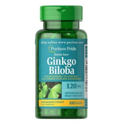 Гінкго Білоба, Ginkgo Biloba Standardized Extract 120mg - 100caps