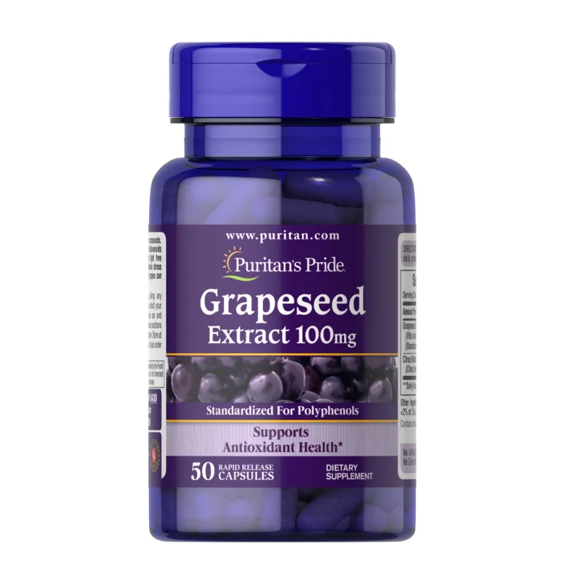 Экстракт виноградных косточек, Grapeseed Extract 100mg - 50caps