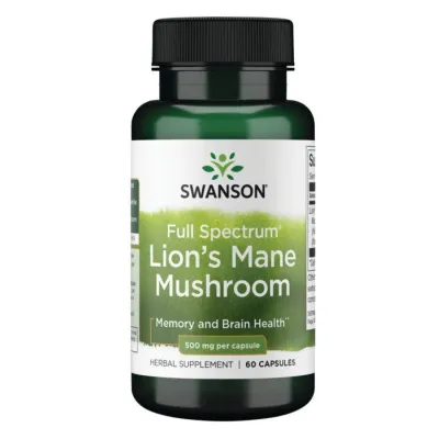 Їжовик гребінчастий, Ноотроп Lions Mane Mushroom 500mg - 60caps