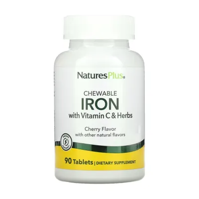 Залізо з вітаміном С та травами, Iron 27 mg with Vitamin C Herbs - 90 tabs