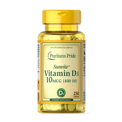 Вітамін Д3, Vitamin D3 10 mcg (400 IU) - 100 tabs