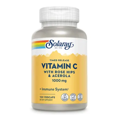 Витамин С с шиповником и ацеролой, Vitamin C with Rose Hips & Acerola 1000mg - 100 vcaps