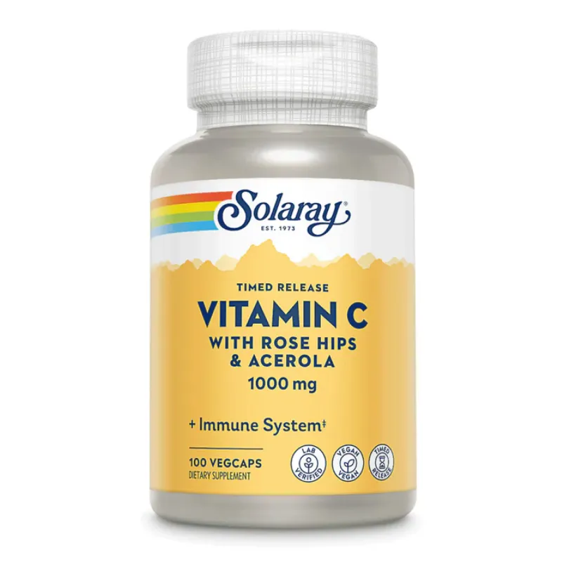 Витамин С с шиповником и ацеролой, Vitamin C with Rose Hips & Acerola 1000mg - 100 vcaps