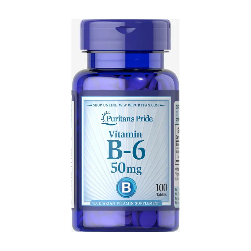 Вітамін В-6, Vitamin B-6 (Pyridoxine Hydrochloride) 50 mg - 100 tabs