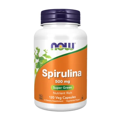 Спіруліна 500 мг Now Foods (Spirulina) — 120 веганських капсул