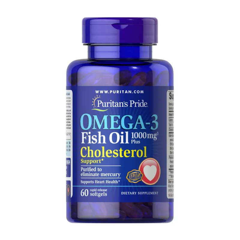Омега-3, Omega-3 Fish Oil Plus Cholesterol Support - 60 softgels