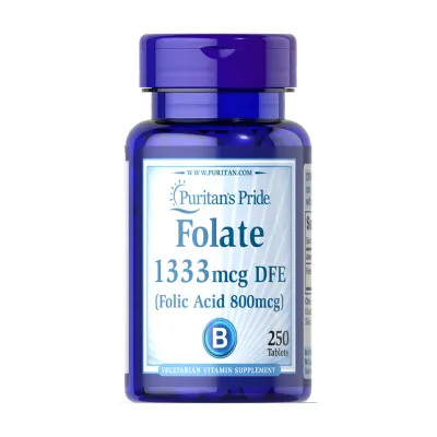Фолат (Фолієва кислота), Folate 1333 mcg DFE - 250 tabs
