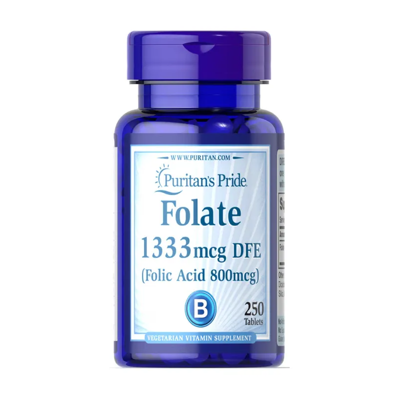 Фолат (Фолієва кислота), Folate 1333 mcg DFE - 250 tabs