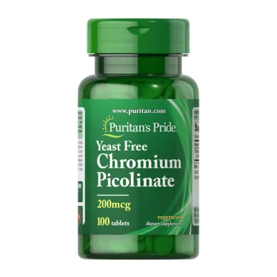 Хром піколінат, Chromium Picolinate 200 mcg Yeast Free - 100 tabs