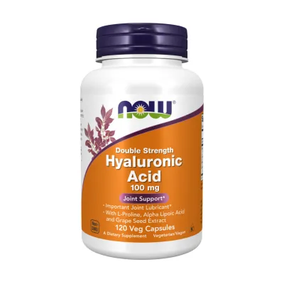 Гиалуроновая кислота двойного действия, Hyaluronic Acid Double Strength 100 mg - 120 vcaps