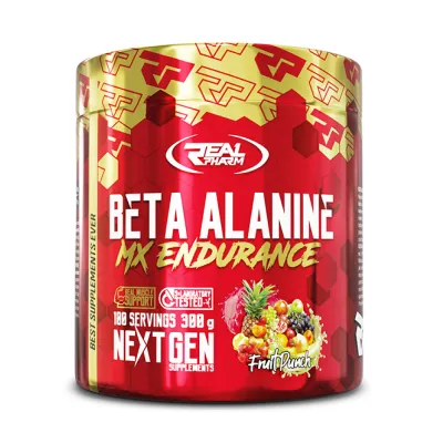 Бета-аланін Real Pharm (Beta Alanine) — 300 г, фруктовий пунш, для сили та тренувань