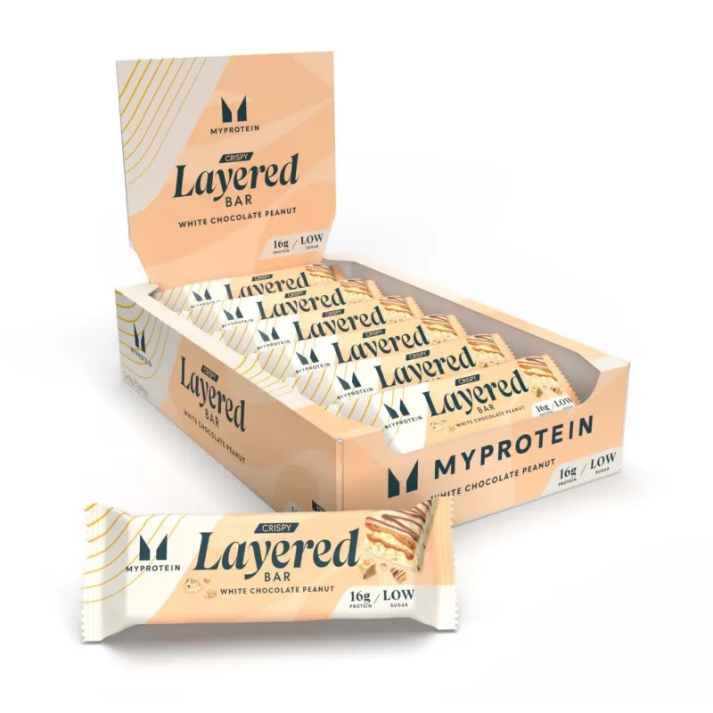 Протеиновые батончики, Crispy Layered - 12x58g White Chocolate Peanut