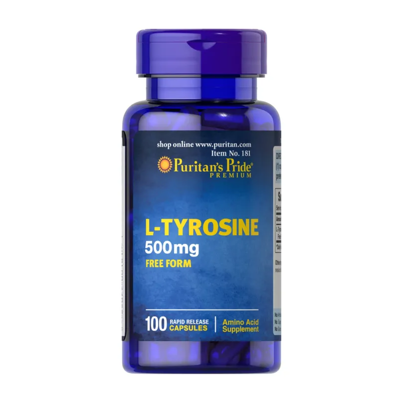 L-тирозин 500 мг Jarrow Formulas (L-Tyrosine) — 100 капсул, для фокусу