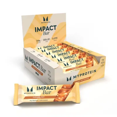 Протеиновые батончики, Impact Protein Bar - 12x64g Caramel Nut