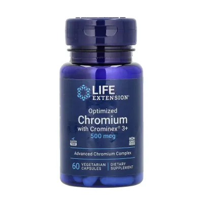Хром, Optimized Chromium with Crominex® 3+ 500 mcg - 60 vcaps